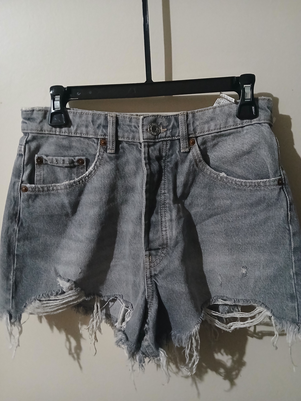 Zara Women's Distressed Gray Denim Shorts size 4